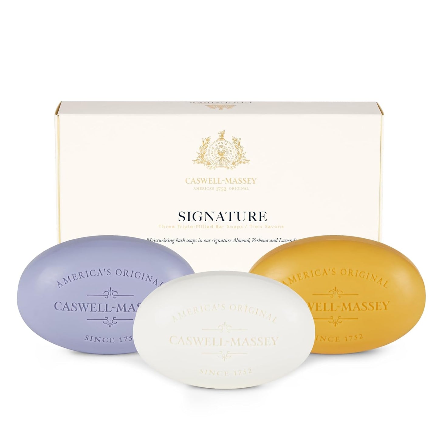 Luxurious Natural Bar Soap Gift Set with Almond, Verbena, Lavender