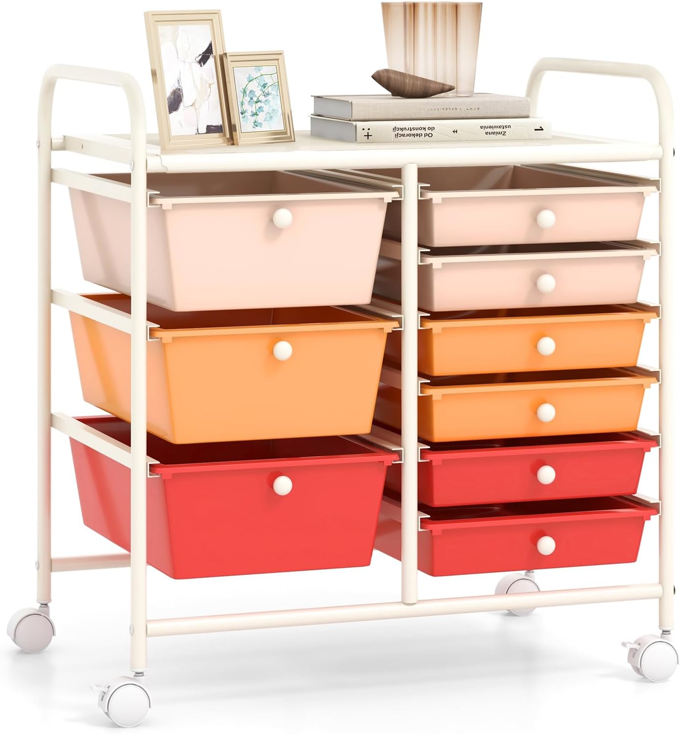 9 Drawer Rolling Storage Cart for Craft and Utility Needs