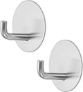 Self Adhesive Stainless Steel Wall Hooks 2pcs - Strong Waterproof Hold