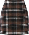 Plaid Mini Skirt for Women High Waist A Line Bodycon