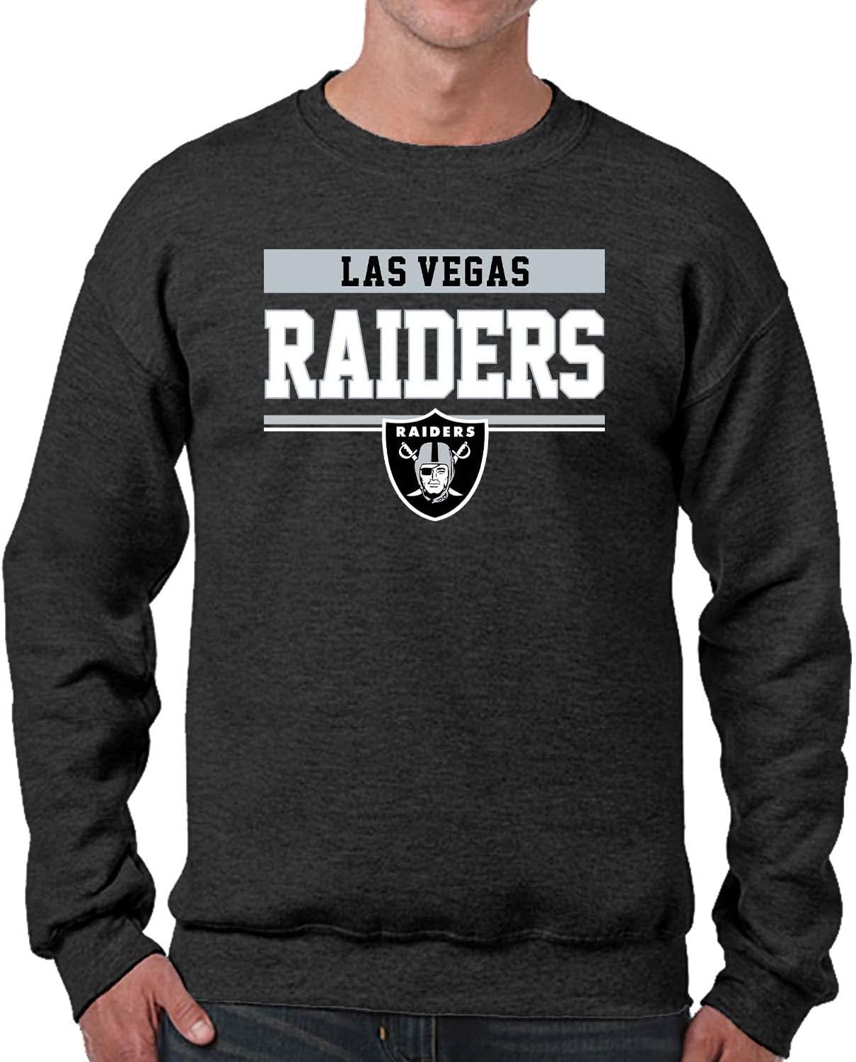 Las Vegas Raiders Charcoal Crewneck Sweatshirt for Gameday Style