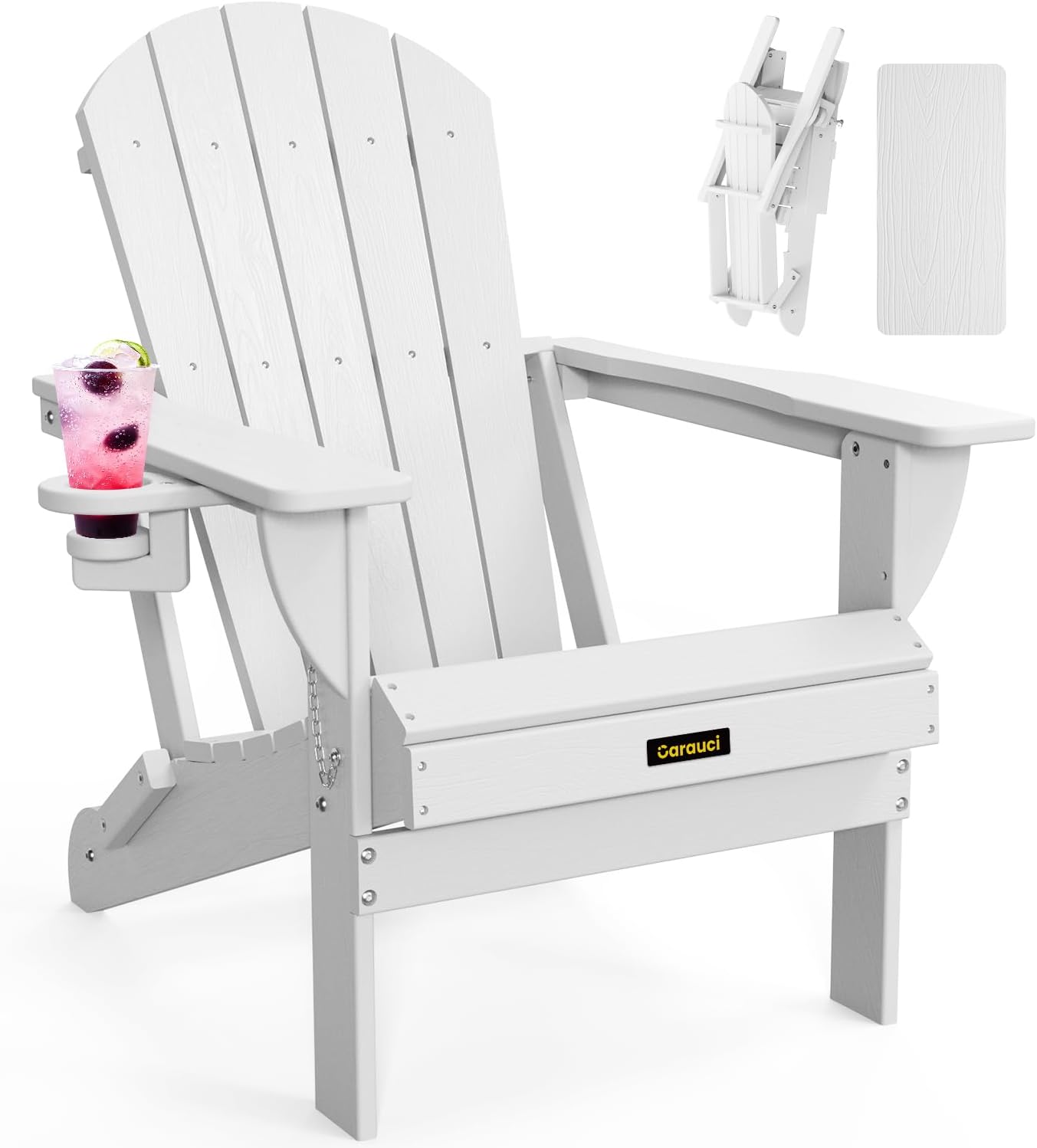 Plastic HDPE Adirondack Chair with Cup Holder for Outdoor Relaxation