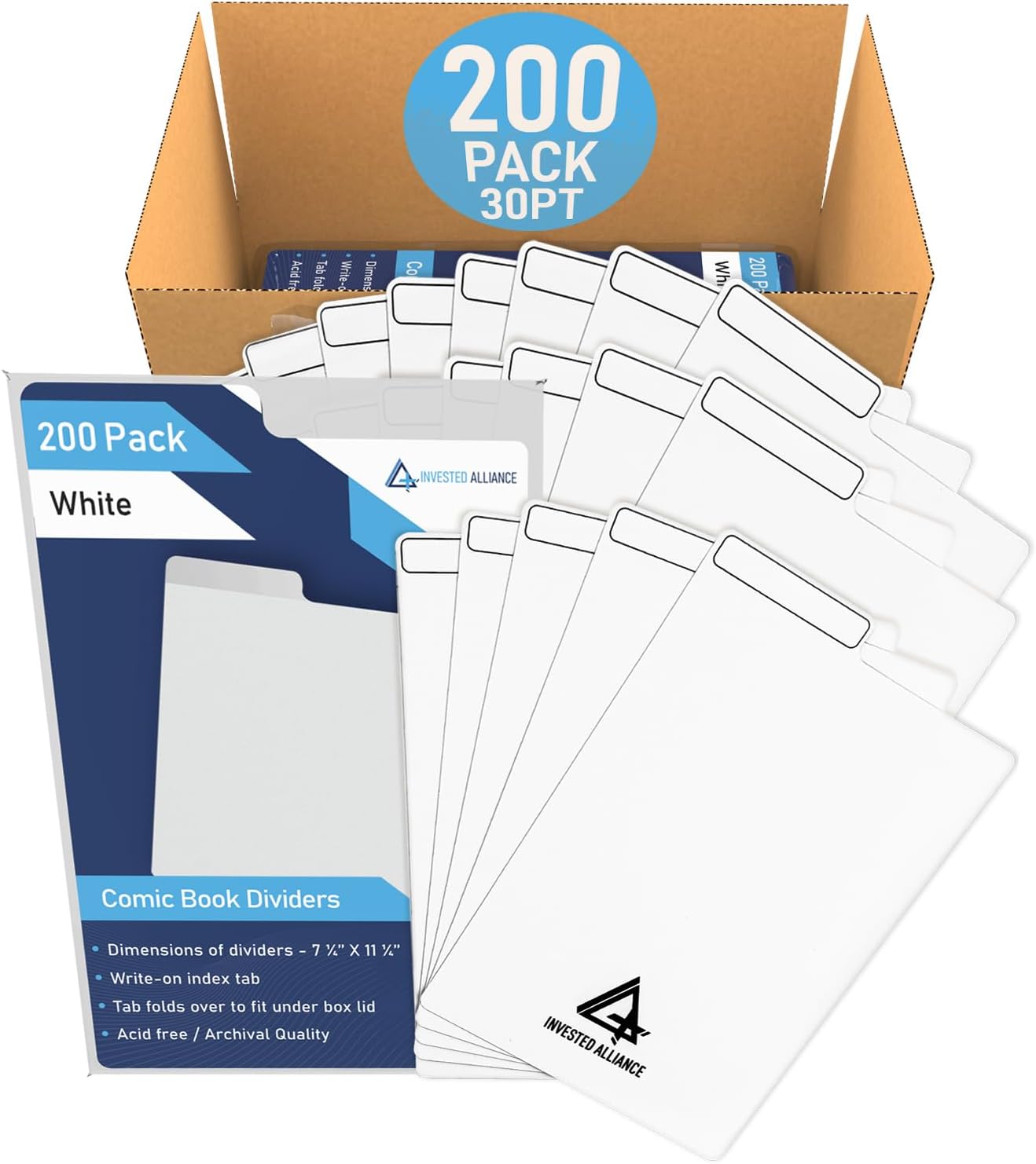 White Comic Book Dividers for Organizing Storage and Collections