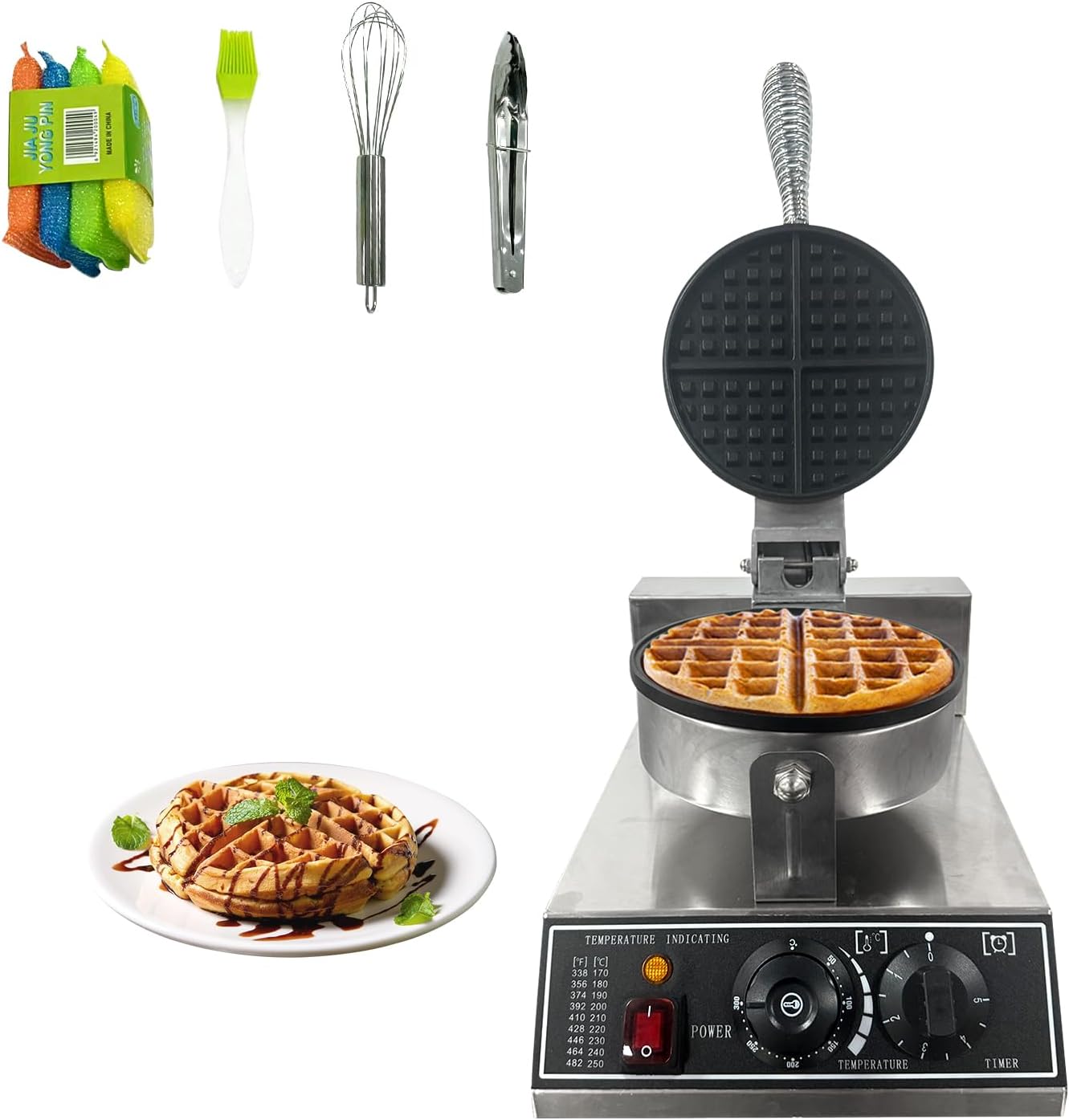 Stainless Steel Nonstick Waffle Maker: BouPower