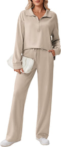PINSPARK Tracksuit for Women 2 Piece 1/2 Zip Sweatsuit - Petite