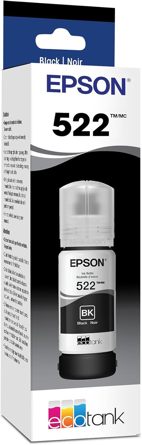 EPSON 522 EcoTank Black Ink: Ultra Capacity for Printing Efficiency!