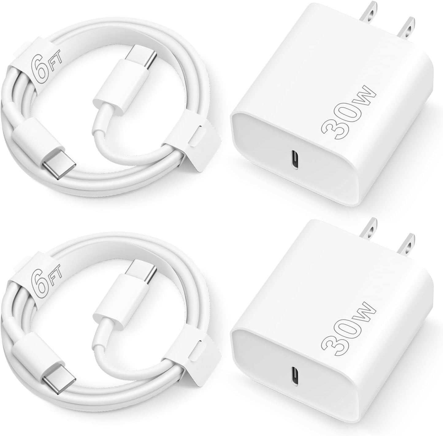 Fast Charge 2 Pack USB C Chargers for iPhone 16/15/Samsung