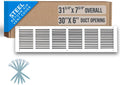 Fits 30x6 Duct Opening Steel Return Air Grille - Quiet Efficient Fit