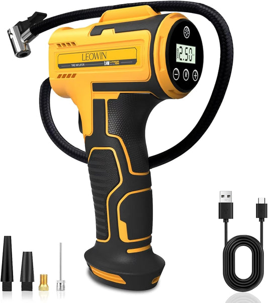 Portable 150 PSI Cordless Tire Inflator for Cars - Rechargeable