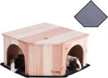 Wooden Guinea Pig Corner Hideout - Dual Entrance Cozy House