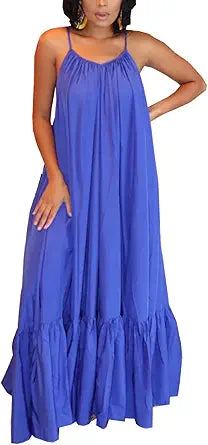 Adogirl Women's Sexy Spaghetti Strap Maxi Dress for Summer Fun
