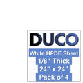 Duco USA-Made HDPE Sheet 1/8 in Thick 24 x 24 - 4 Pack
