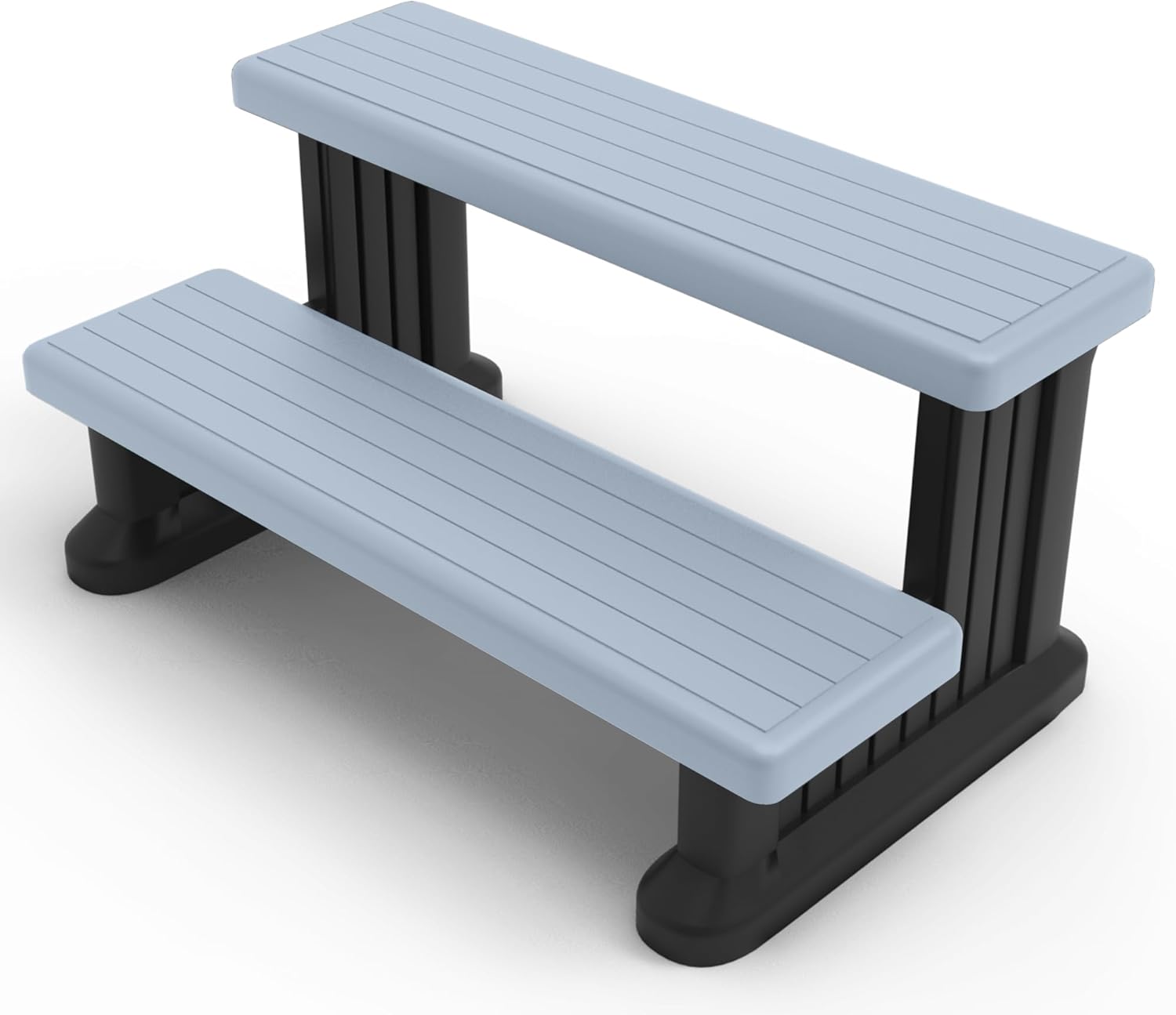 Hot Tub Steps for Round or Straight Sided Spa - Durable Grey Design