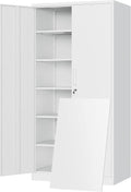 Yizosh Metal Storage Cabinet with Locking Doors and 5 Shelves - Tall