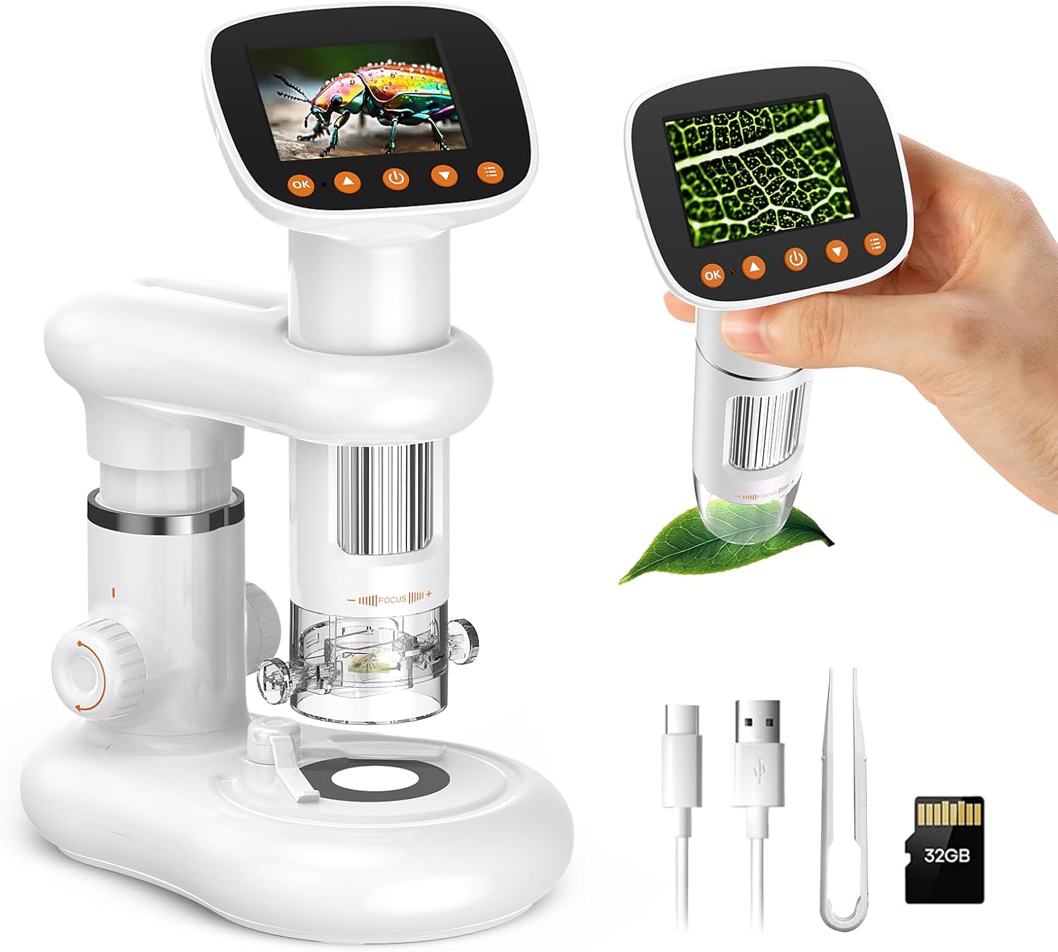 Kids Microscope for Ages 8-12 - Handheld Digital Microscope