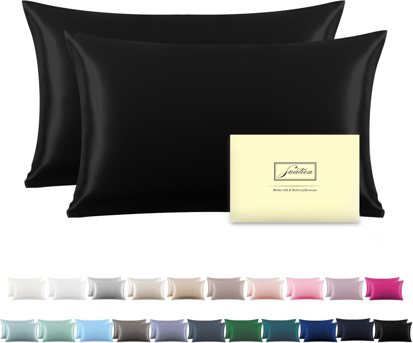 Silk Pillowcase for Hair and Skin, Soft and Breathable Set