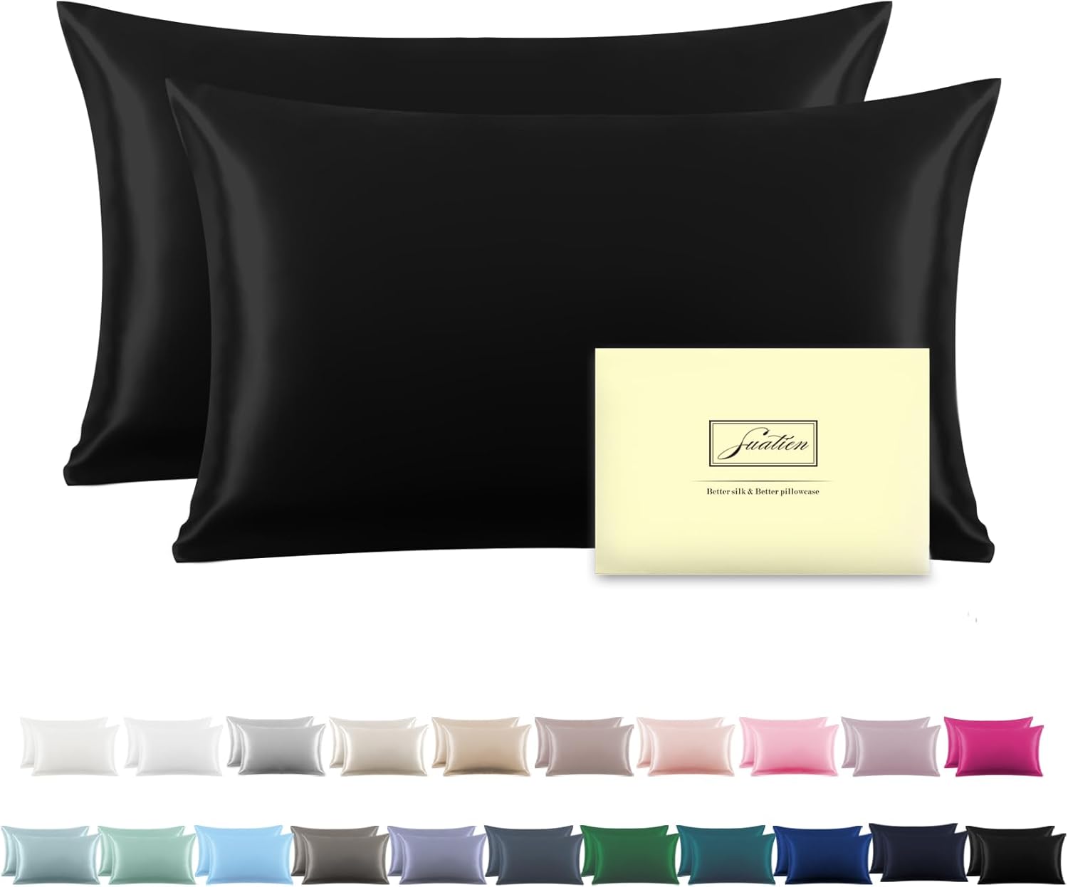 Silk Pillowcase for Hair and Skin, Soft and Breathable Set