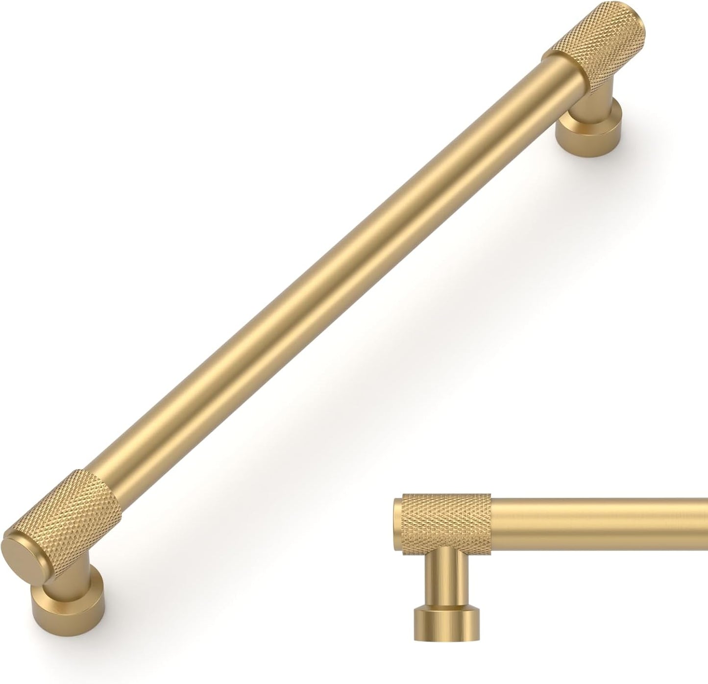 Amerdeco 10 Pack Champagne Bronze Knurled Cabinet Pulls for Kitchen