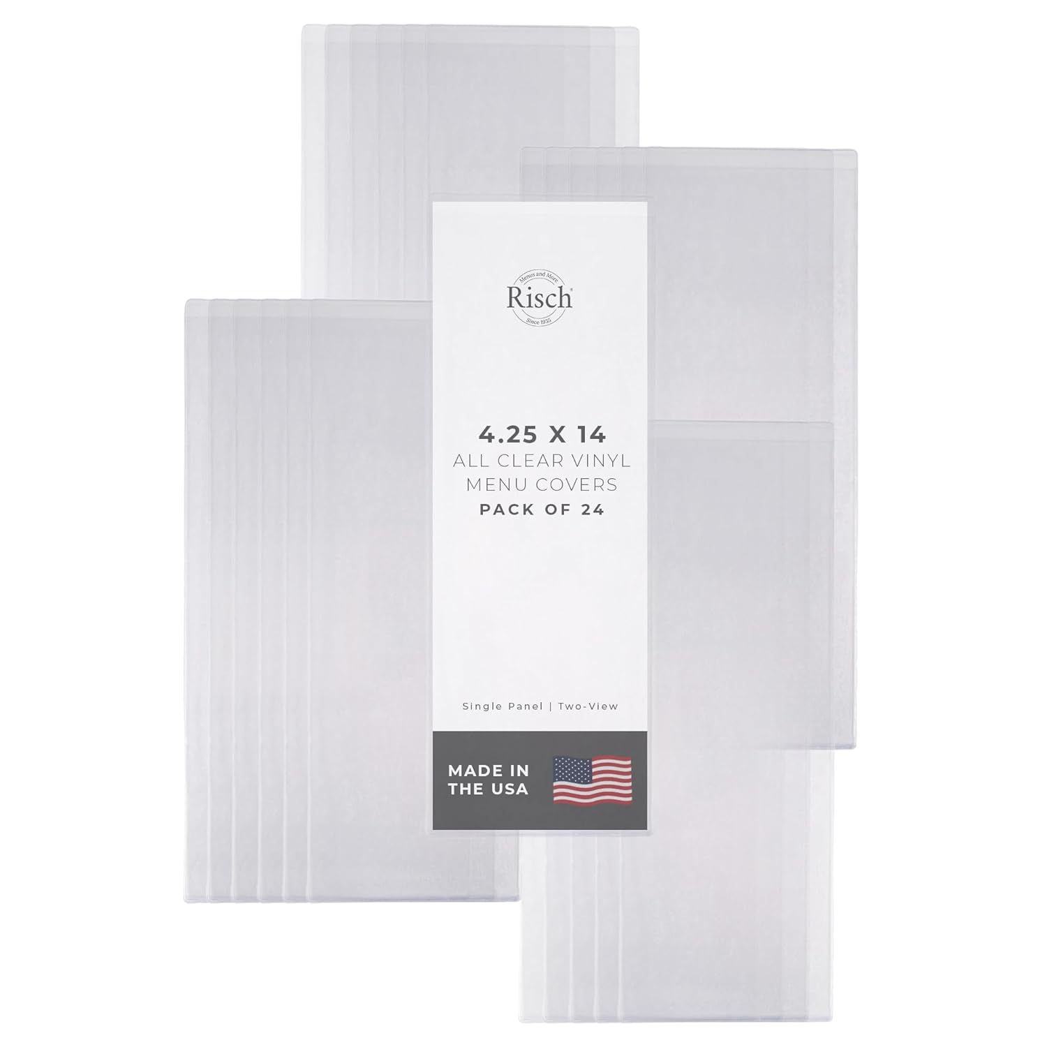 Risch Double-Sided Clear Vinyl Menu Cover for Easy Use