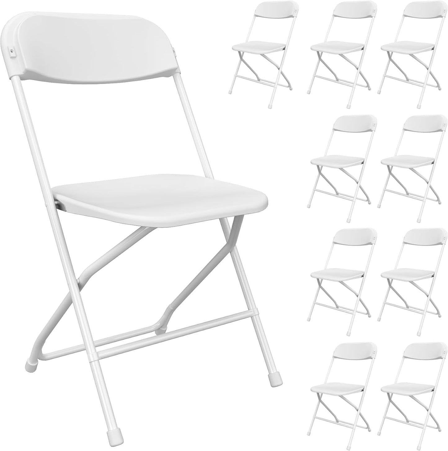 TRINEAR White Folding Chairs - Portable & Stackable for Any Event!