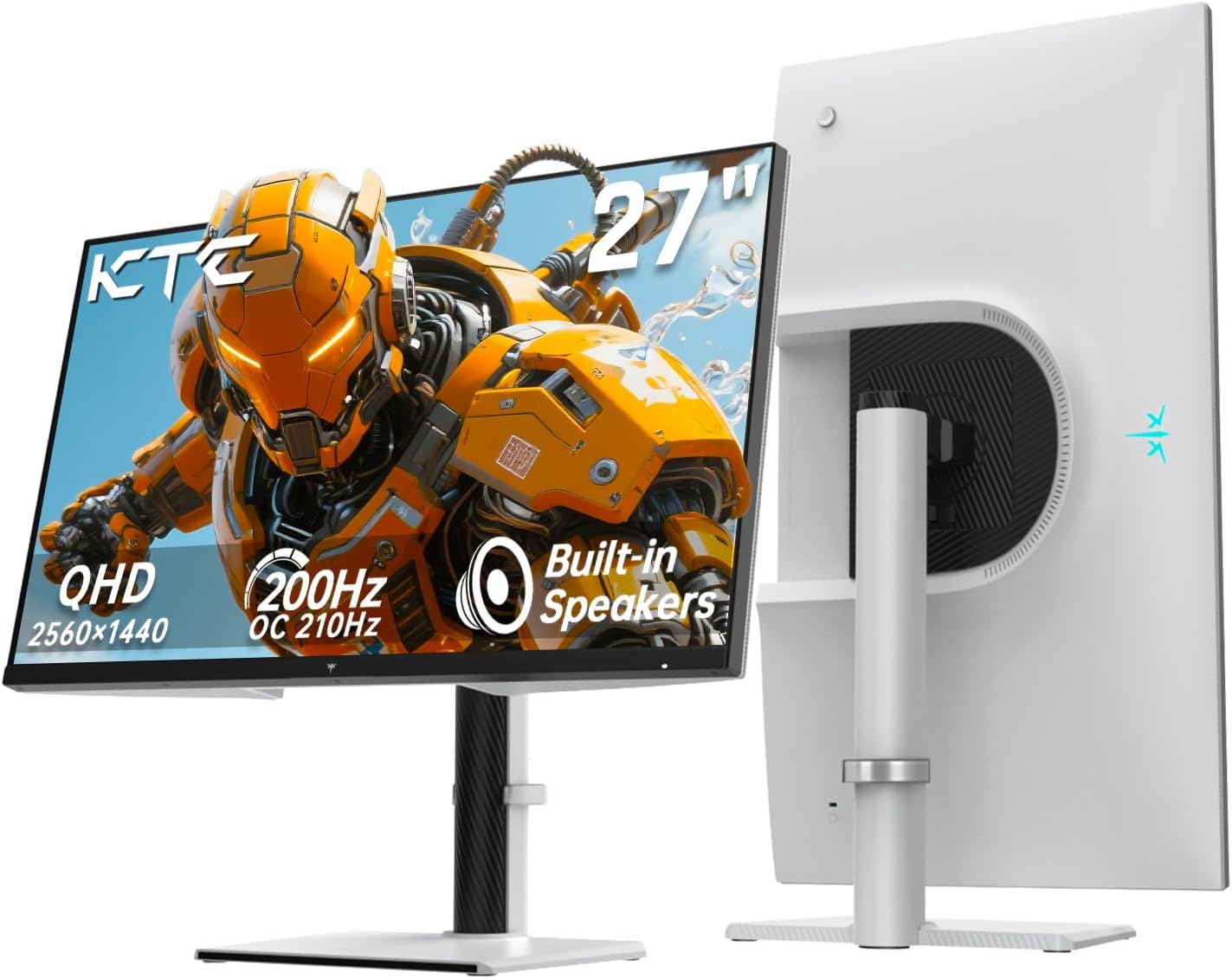 KTC 27 Inch Gaming Monitor 200Hz with Speakers and Adjustments