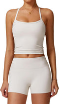 Two Piece Workout Sets For Women Tank Top and High Waist Shorts