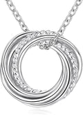 Birthday Gifts for Women Sterling Silver 70th Necklace - 7 Rings