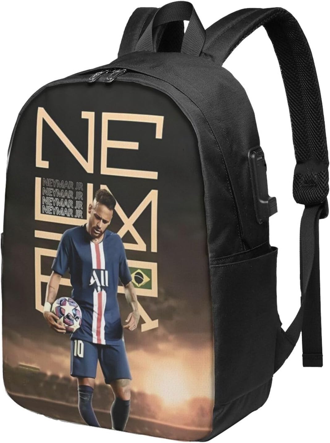 Neymar Adult Backpacks Bag Laptop Bag Bookbag Usb Backpack 17 in