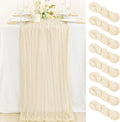 Cheesecloth Table Runner 35x120 in 8 Pack Beige - Rustic Cream Decor
