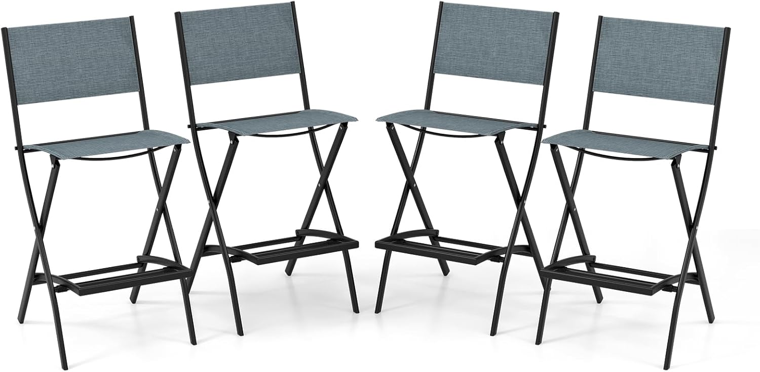 COSTWAY Outdoor Patio Bar Chair Set of 4 for Comfort & Style