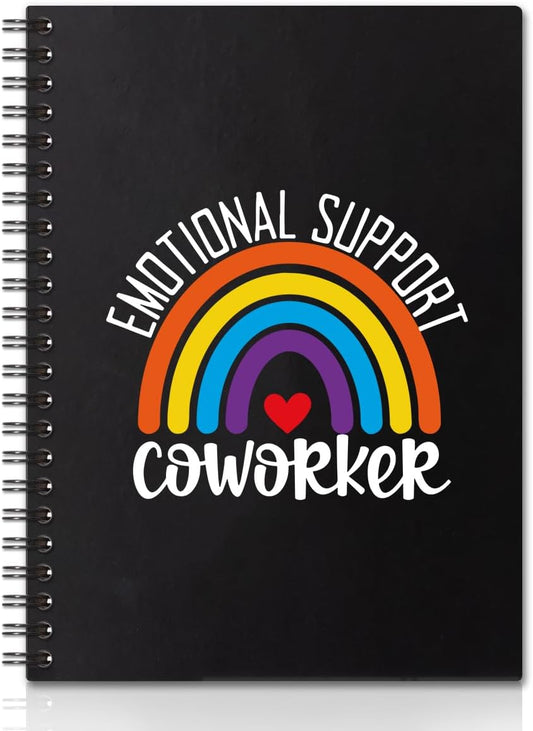Rainbow Blank Spiral Notebook for Emotional Support at Work