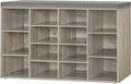 DINZI LVJ Shoe Storage Bench with Cushion - 14-Cubby Entryway