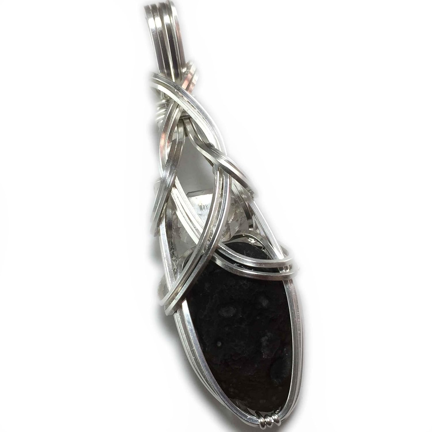 Saffordite Cintamani Crystal Necklace with Herkimer Diamond