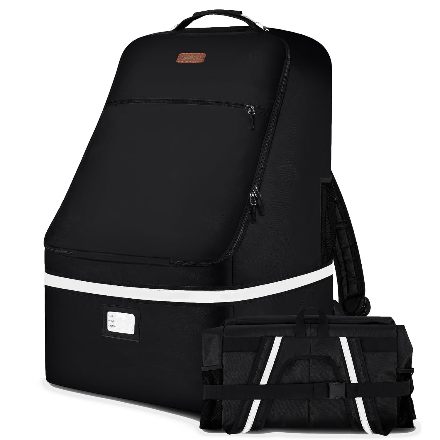 Car Seat Travel Bag with Padded Backpack and Steel Handle