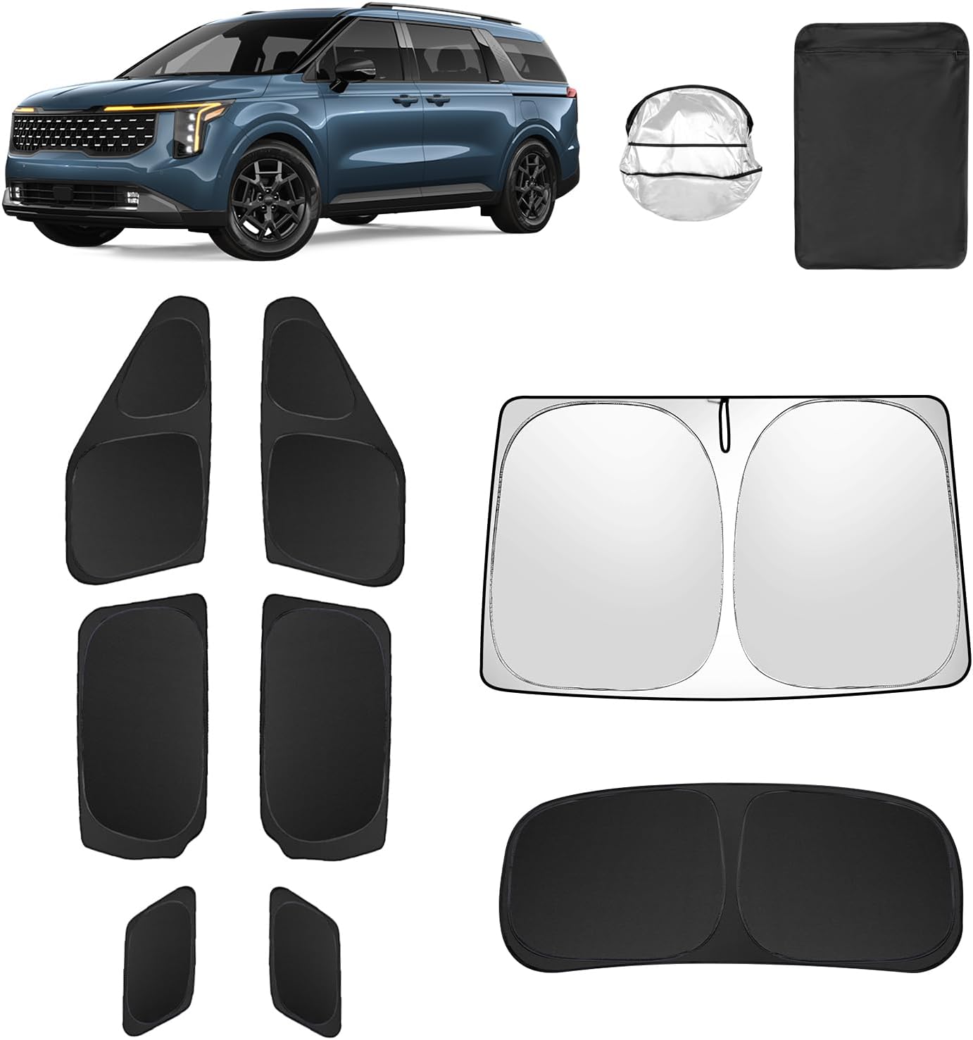 8pcs Car Window Shades for Kia Carnival 2022-2025 Accessories