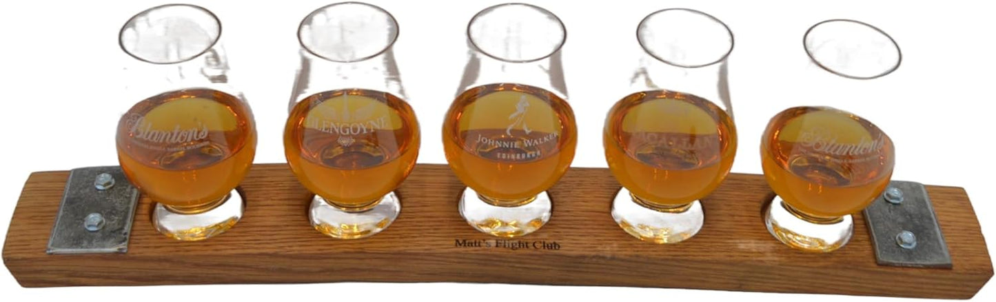 Personalized Laser Engraved Glencairn Glass Whiskey Flight Holder