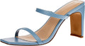 The Drop Avery Square Toe Two Strap High Heeled Sandal - Elegant 3in
