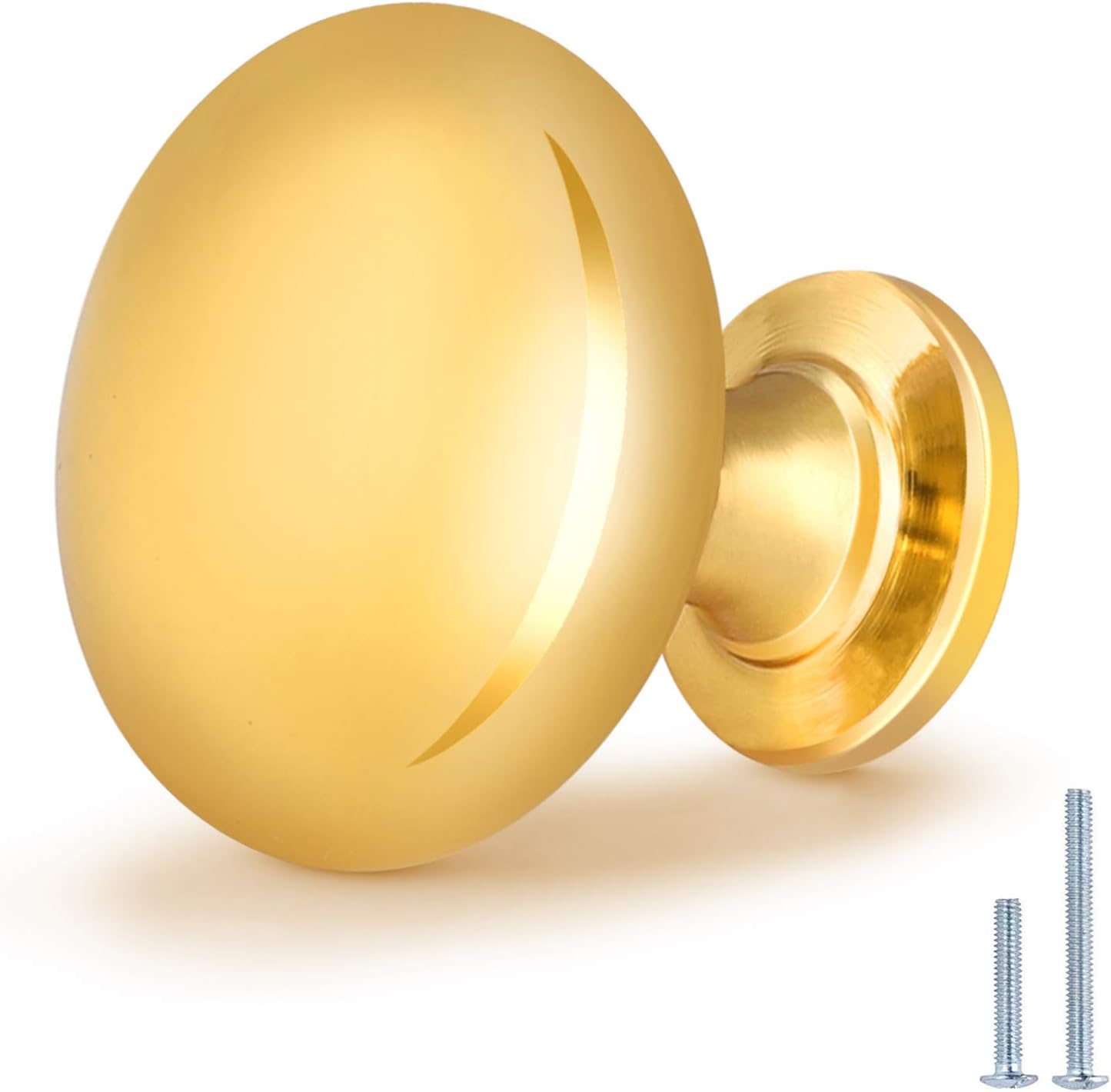 25 Pack Solid Drawer Knob Polished Brass Kitchen Cabinet Knob