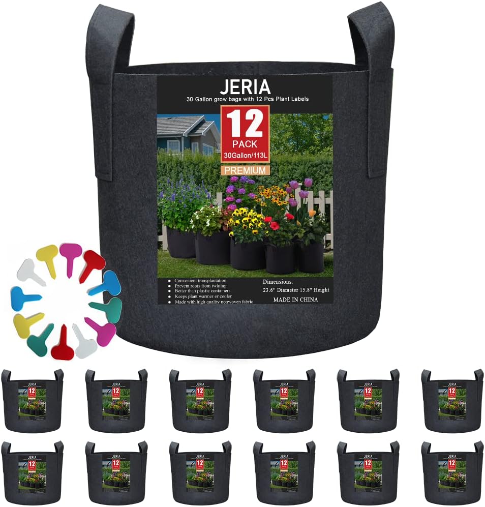 30 Gallon Grow Bags for Vegetables and Flowers - 12 Pack