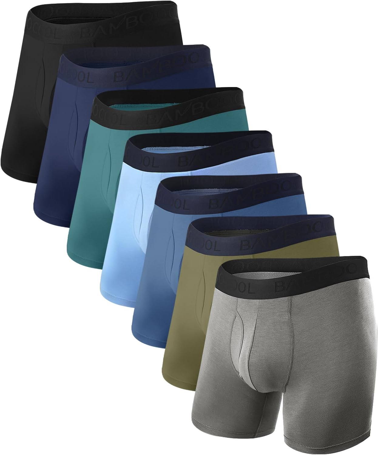 Bamboo Cool Men's Underwear Breathable Boxer Briefs 7-Pack