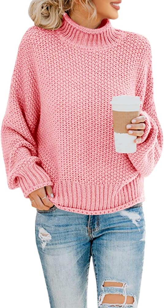 Oversized Turtleneck Sweater for Women - Cozy Knit Jumper