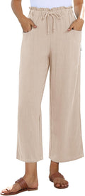 Wide Leg Linen Pants for Women - Casual High Waist Trousers