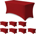 Stretch Spandex Table Cover for 4 ft Folding Tables - 8 Pack Red