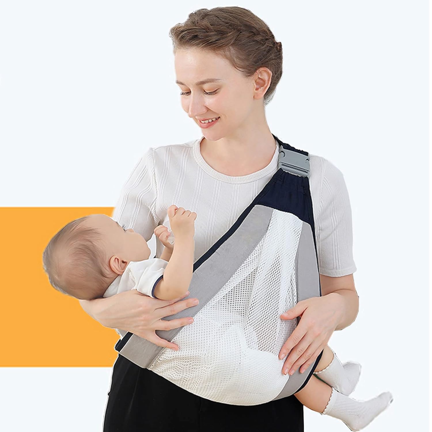 Mivofun Portable Baby Carrier - Comfortable Mesh Wrap for 0-36 Months