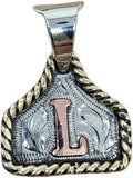 Handmade Cow Tag Copper Initial Necklace - Hand Engraved Charm unique