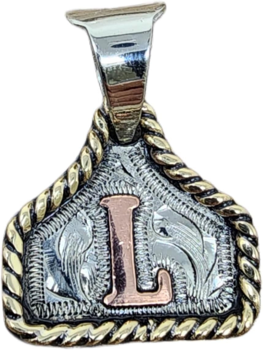 Handmade Cow Tag Copper Initial Necklace for Unique Style