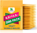Kraft Bubble Mailers #3 200 Pack (8.5 in x 13.5 in) - Sturdy Padded