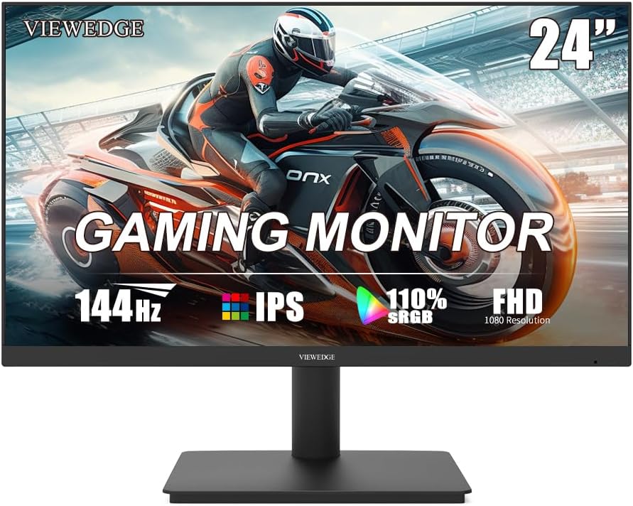 Gaming Monitor 24 Inch FHD 144hz with Bluelight Filter and HDMI