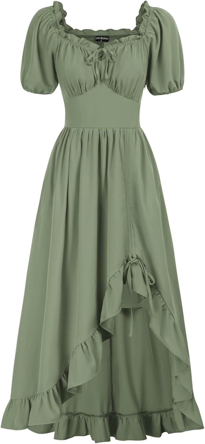 Scarlet Darkness Corset Dress for Women - Ruffle Maxi Style