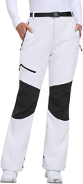 Womens Softshell Snow Pants - Waterproof Fleece Lined Ski Pants